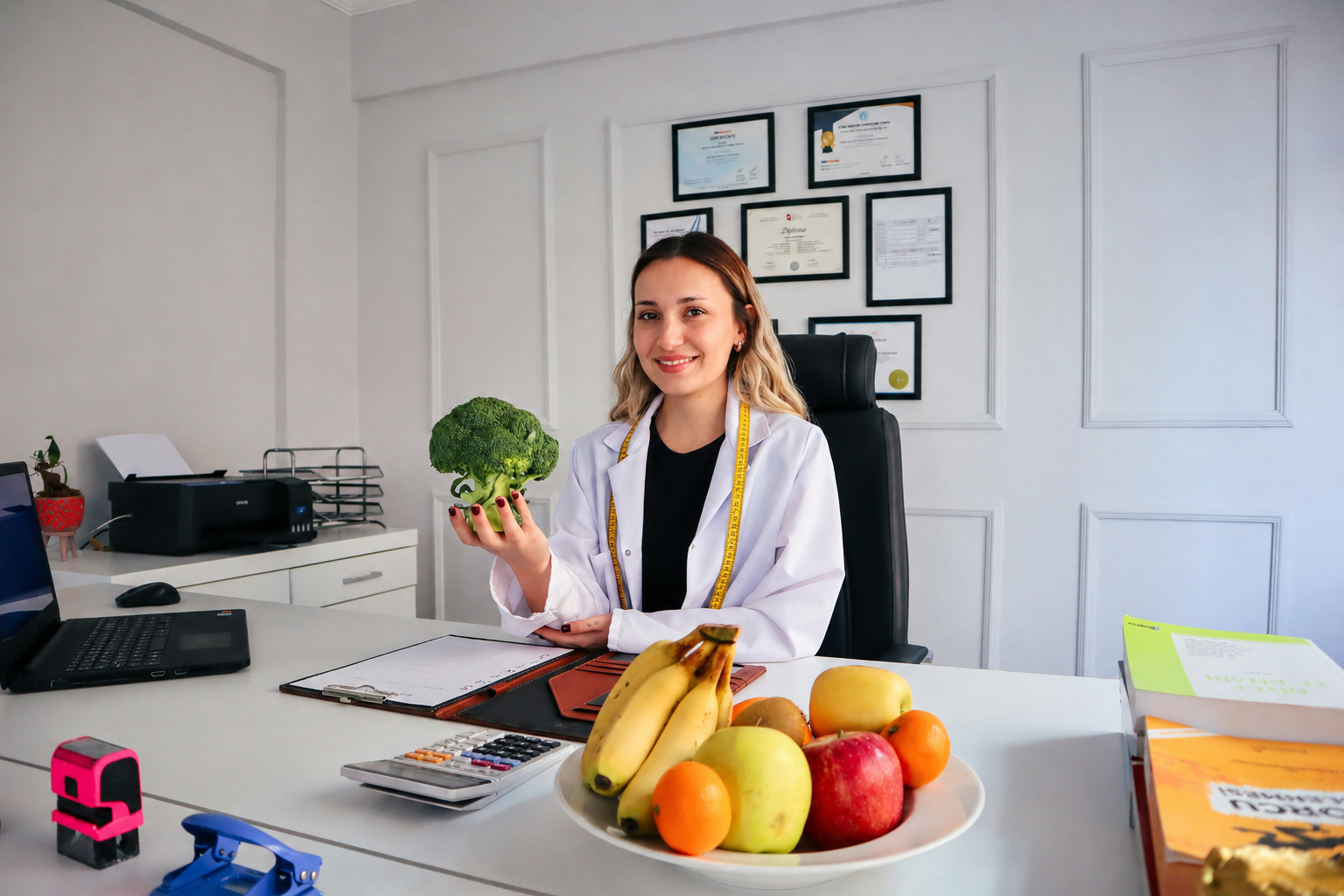 Nutricionista dando plan de alimentación